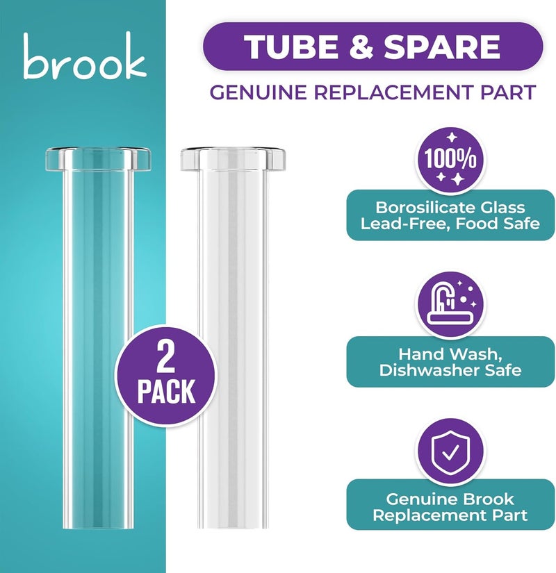 Brook Tubes Replacement Part – 2 Glass Replacement Tube Spare Parts for The All-Glass Cat Fountain (x2) - Image 2